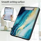 Clipboard with Storage,Office Supplies Nursing Clipboards Folder with Pen Holder Plastic Foldable Clip Board with Storage for Nurse Teacher,Blue Marble
