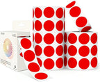 Red 1 Inch Round Color Coding Dot Labels, 10 Rolls 10000 Dot Stickers in Dispenser Box - Permanent Adhesion, Vibrant Colors, Highly Visible