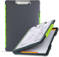 Dexas Legal Size XL Slimcase 2 Storage Clipboard, Gray with Green Clip, 15.5" x 10.5" (Pack of 6)