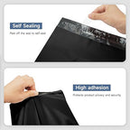 KKBESTPACK 100 Large Poly Mailers 10x13 Shipping Bags for Small Business – Self Sealing Package Envelopes (10 x 13 Pack of 100, Black)