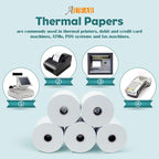 AUEAR, Thermal Cash Register POS Paper Rolls, 2 1/4" x 230' - BPA Free (200 Pack)