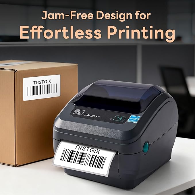 2.25" x 1.25" Direct Thermal Labels, Strong Adhesive Barcode & Address Stickers Compatible with Zebra, Rollo, Munbyn & Most Desktop Thermal Printers (12 Rolls / 12000 Labels), TRSTGIX