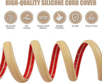 Floor Cord Cover Self Adhesive Cord Hider,10FT Cable Management, Extension Strip Protector for Wires, Prevent Cable Trips for Offices, Gyms, Exhibitions Cavity:0.47"(W) x0.35(H) WoodLightyellow
