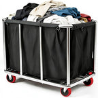 Commercial Laundry Cart with Wheels Industrial 12 Bushel Hamper Sorters Large Waterproof Laundry Basket Heavy Duty for Home Organizer and Storage