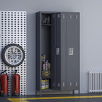 Metal Storage Locker, 72" inch Tall Employee Locker with 3 Doors for Employees School Hospital Garage Gym Home Office with Hooks Requires Assembly (Dark Gray)
