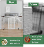 Dog Gates for Doorways, Tall Dog Gate Indoor, Foldable Pet Gates for Doorways Bedroom, Freestanding Puppy Gate with Metal Support Feet, Room Divider 3 Panels (White)