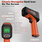 50:1 Infrared Thermometer Laser Temperature Gun -58℉~3272℉, Meat Food Pizza Oven Grill Thermometer for Griddle Accessories, Heat Gun for Cooking, HVAC, Engine Surface Temp Reader