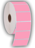 2.25" X 1.25" Direct Thermal Perforated Stickers Labels for Barcodes, Address, Consignment - Compatible with Zebra, Rollo, Godex and More (Pink, 6 Rolls)