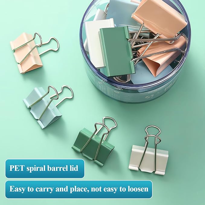 M&G Binder Clips 36 Pcs Colorful Assorted Size Clips, Extra Large Clips 2in*12Pc& Medium Clips 1.25in*24Pc, Boxed Paper Clips for Home, School and Office Supplies