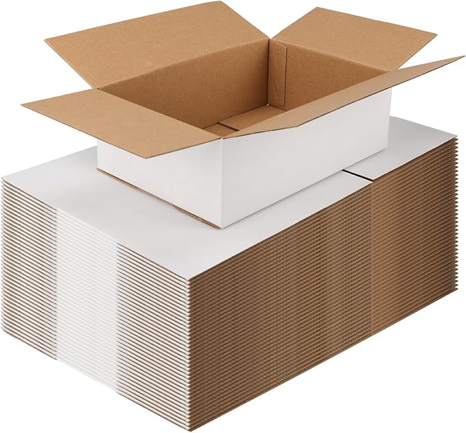 Shipping Boxes 9X6X3 Set of 40, White Corrugated Cardboard Box for Mailing Business Packaging