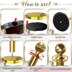 4PCS Gold Stanchions Posts with 3PCS 5 ft Red Velvet Rope, Red Velvet Rope Stanchion Set Crowd Control Barriers, Stanchions and Velvet Ropes Red Carpet Poles for Party Supplies