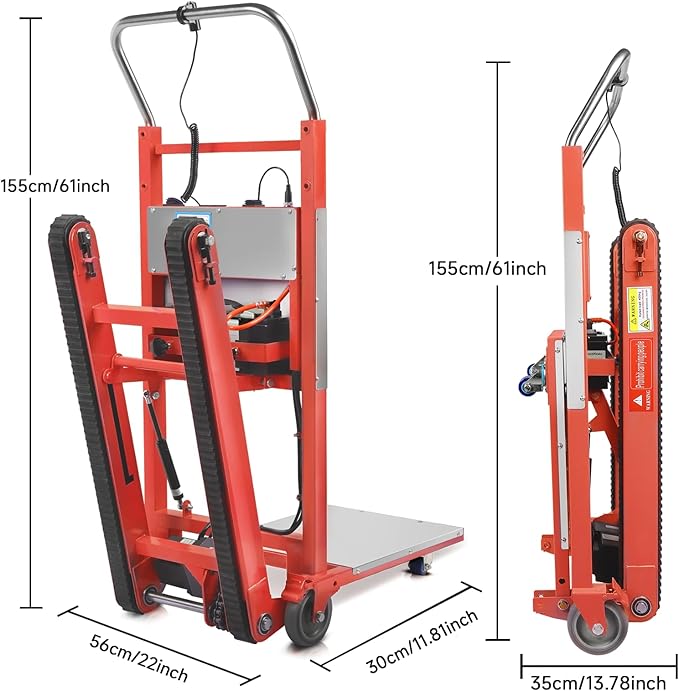 Electric Stair Climbing Hand Trucks Dolly Cart, 900lb Capacity Heavy Duty Stair Climber with Ropes, Carry Heavy Objects Up and Down Stairs Effortless for Furniture Logistics Warehouse