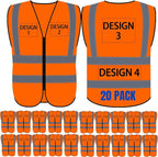 BeautyWill Custom Logo Safety Vest S,M,L,XL,2XL,3XL,4XL Personalized Safety Vest High Visibility Apparel