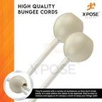 Xpose Safety Bungee Ball Cords 6" 25 Pack Heavy Duty White Stretch Rope with Ball Ties for Canopies, Tarps, Walls, Cable Organization