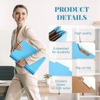 Skyygemm 24 Pcs Classification Folders Letter Size, 3 Divider Pressboard File Folder with Fasteners, Expanding File Organizer Bulk for Teachers, Clergy, Office, Church, Christmas Donations (Blue)