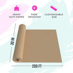 Bryco Goods 30" x 200' (2400") Brown Kraft Paper Roll - USA Made - Versatile for Different Arts and Crafts Projects - Pin Up Your Work Or School Notes - Create Vision Board for Your Bedroom