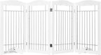 Spirich Free Standing Foldable Wire Pet Gate for Dogs, 80 Inches Extra Wide, 30 Inches Tall 4 Panels Dog Gate for The House, Doorway, Stairs, Pet Puppy Safety Fence, Sliver White