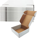 8x8x3 inch Shipping Boxes, White Corrugated Cardboard Box Literature Mailing Shipping Packaging Recyclable Storage Boxes and Craft Gifts Giving Products Business White Box Set of 25 (8''x8''x3'')
