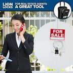Lion Locks Lock Box - House Key Lockbox, Real Estate Lock Box with Combination, Car Key Safe - Waterproof, Easy Install, Black