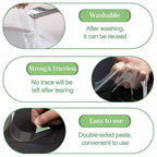 Clear Double Sided Tape(1 in x 10 ft) Mounting Tape,Strong Adhesive,Residue-Free for Hanging Pictures, Mounting Decor