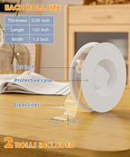 2 Rolls Double Sided Tape Heavy Duty - Removable Mounting Tape for Poster Carpet Picture Hanging Strip Rug Wall Outdoor - Clear & Strong Nano Tape Adhesive Multipurpose