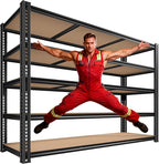 60" W Garage Shelving 72" H Metal Shelving 3500LBS Storage Shelves Heavy Duty 5 Tier Adjustable Shelving Unit for Storage Rack Pantry Shelf Commercial,60" W x 18" D x 72" H