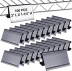 100 Pcs Wire Shelf Label Holders Plastic Wire Rack Clips 3 x 1.25 Inch Shelf Price Tags Compatible with Metro 1-1/4in Shelves for Shopping Mall Supermarket Store