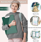Clipboard with Storage,Heavy Duty Clip Boards 8.5x11 with 2 Storage Case,Clear Visible Top Panel Storage Clipboards,Side Opening Clip Boards,Nursing Clipboard Folder Case for Office Supplies-Emerald