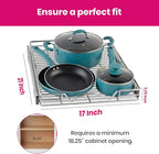HOLDN’ STORAGE Pull Out Cabinet Organizer, Heavy Duty Caddy w/Lifetime Limited Warranty -17”W x 21”D - Requires At Least 18-1/4” Cabinet Opening, Steel Metal Cabinet Drawers Slide Out, Chrome