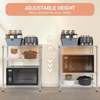 750 lbs 3 Tier Storage Rack Metal Wire Shelving Unit, Storage Standing Shelf Organizer for Laundry Bathroom Kitchen Pantry Closet Garage Basement Utility Room, Chrome 13.8" D x 29.5" W x 35.5" H
