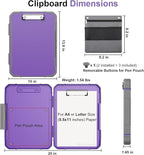 Thicker Clipboard with Storage, Internal Pen Pouch Included, A4 / Letter Size, Reinforced Clipboard Attached Capacity, Heavy Duty Clip Boards 8.5x11 with Pen Holder, for Driver Teachers