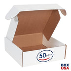 Box USA 12" Deluxe Shipping Boxes 12"L x 12"W x 4"H, 50-Pack - White Box Mailers for Packaging, Storage, Gifts or Bulk Business Orders