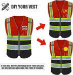 BeautyWill Custom Logo Safety Vest Class 2 High Visibility Reflective Vest for Men - Personalized Logo Team Vest