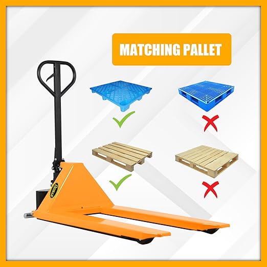APOLLOLIFT Manual Pallet Jack, Scissor Pallet Trucks, Pallet Lift 2200lbs Capacity 45" Lx27 W Fork 3.3'' Lowered 31.5'' Raised Height, Suitable for Open Bottom Pallets