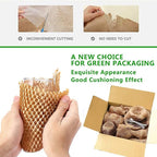 Honeycomb Packing Paper Wrap 12"x400' Sustainable Alternative to Bubble Cushioning Wrap Biodegradable & Fully Recylable for Moving/Shipping/Packing Roll with 20 Fragile Stickers