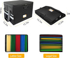 Deluxe Pro Large Next of Kin Box Organizer with 50-Page Family Document Guide, Fireproof Foldable File Organizer with Combination Lock, 10 Hanging Files and 115 Category Labels (15.7"L×12.2"W×10.6"H)