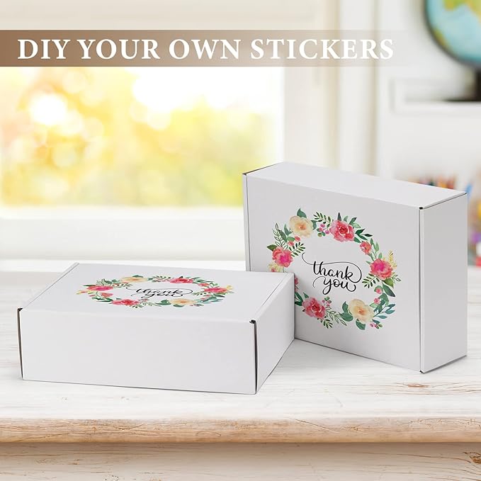 RLAVBL 10x7x3 Inches Shipping Boxes Set of 25, White Small Corrugated Cardboard Box, Mailer Boxes for Packing Small Business