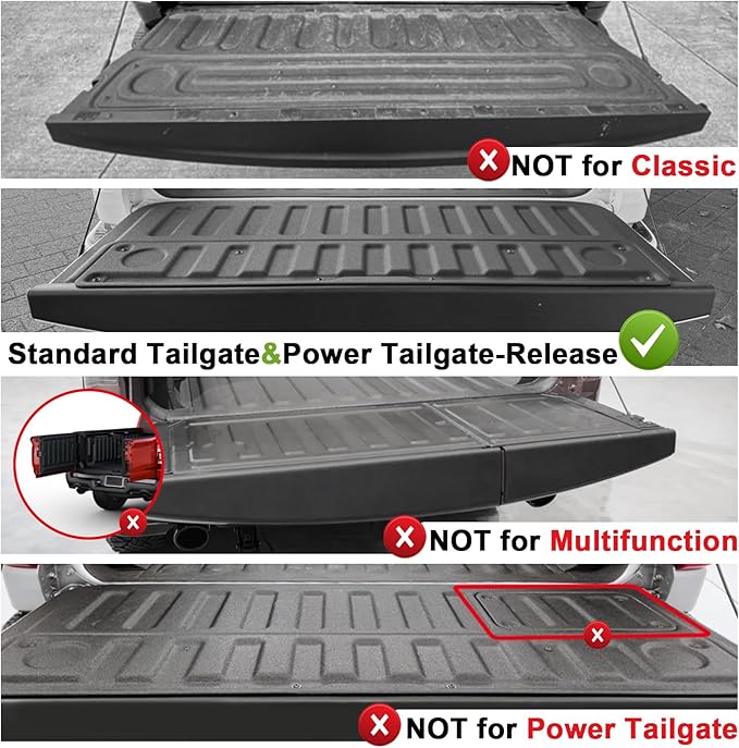 TripleAliners Compatible with Ram 1500 2019-2025 2026 Power Tailgate-Release & Standard Tailgate Mat with Tailgate Cap Top Protector Full-Coverage All Weather Truck Bed Cover Liner Replacement