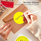 3 X 3 Inch Round Thermal Labels Circle Color Coding Labels Printable Waterproof 500PCS Round Stickers Adhesive Writable for Office, Home, Garage, DIY Sticker, Name Tag, Yellow