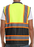 Reflective Safety Vest for Men and Women - High Visibility Construction Vest - Dual Tone Reflective Strips