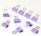 50 Pack Medium Purple Binder Clips 1 Inch (25 mm), Colored Paper Clamps, Middle Size Paper Clips for Office Home School Business 1"