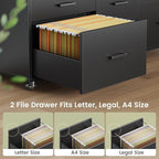 SEDETA 6 Drawer File Cabinet with Power Strip, 47" Wood Mobile Lateral Filing Cabinet fits Legal/Letter/A4 Size for Home Office, Printer Stand with Storage Shelf and Led Lights, Black