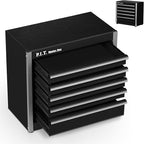 P.I.T. Mini Black Tool Box, Portable 5-Drawer Micro Roll Cab Steel Stackable Tool Box with Liner, Black Small Tool Case for Tools Storage and Organizers, Home DIY