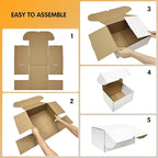 12x9x6 inch Shipping Boxes Set of 15, White Corrugated Cardboard Box Literature Mailer for Mailing Packing Moving and Storage