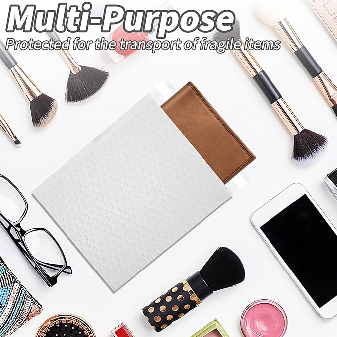 Bubble Mailers, 6x9 Waterproof Padded Envelopes - 50Pack Self Seal Bubble Envelopes, Shipping Envelopes for Small Business, Envelope Mailers for Jewelry Gifts, White
