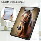 Clipboard with Storage,Office Supplies Nursing Clipboards Folder with Pen Holder Plastic Foldable Clip Board with Storage for Nurse Teacher,Beautiful Horse