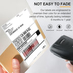 Qncz 1000 Pcs 4x6 Thermal Labels - 2 Rolls of 500, White Perforated & Smudge-Proof & Strong Adhesive Mailing Sticker Labels, Compatible with Rollo, Zebra, Jadens, Nelko