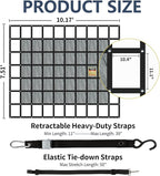 Tecoom 10.17'x7.51' Cargo Net for Pickup Truck Bed, Heavy Duty Truck Cargo Net Weight Capacity 1,500 LBS, Automotive Bed Organizer Netting for Camping Trip Luggage