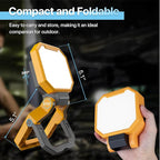HYPERLITE Rechargeable Work Light - 2pack 40W 4000Lumens - Hanging Hook Folding Portable Magnetic Work Light - Mechnic Light for Car Repairing Camping Working and Hurricane (Yellow)