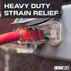 Iron Forge Cable 6 ft Lighted Outdoor Extension Cord - 12/3 SJTW Heavy Duty Red Extension Cable with 3 Prong 15 AMP Grounded Plug for Safety
